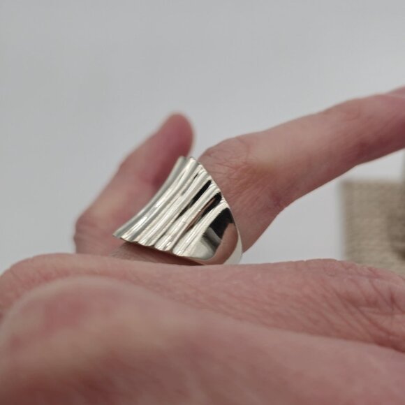 Size 7 Sterling Silver Solid Thick Quality Wide Band Ring A2753 - Picture 4 of 8